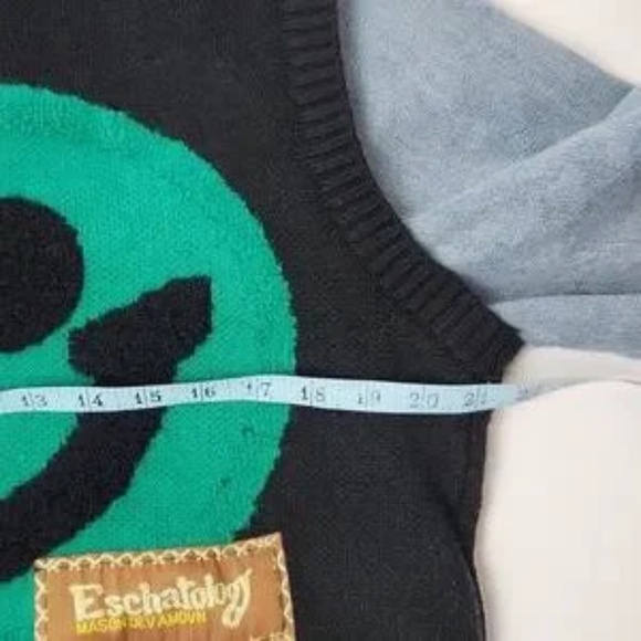 MCC STUDIOS Smiley Face Black and Green Sweater - Picture 5 of 11